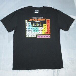 Star Wars Shirt Mens XL Black Periodic Table Elements Graphic Tee T-Shirt